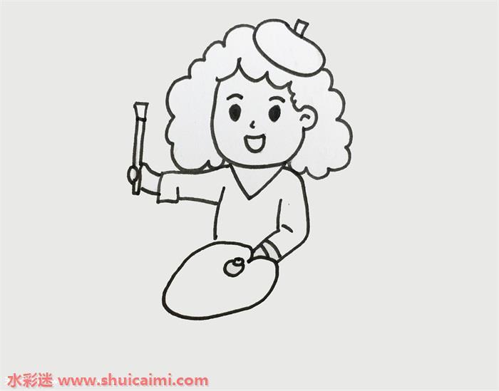 画家怎么画 画家简笔画图片彩色