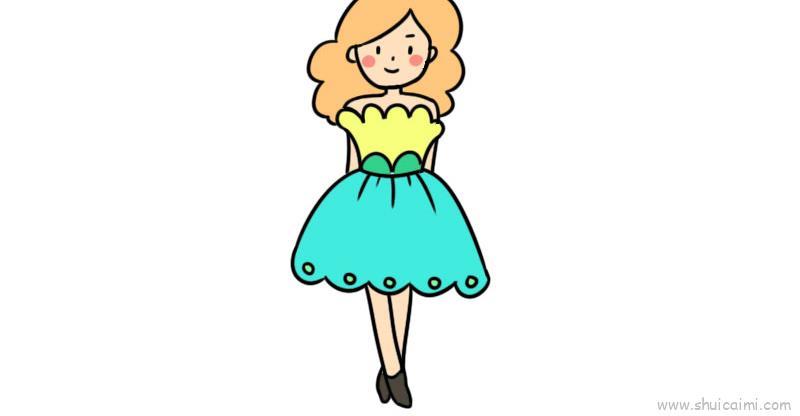 模特服装儿童画怎么画 模特服装简笔画顺序