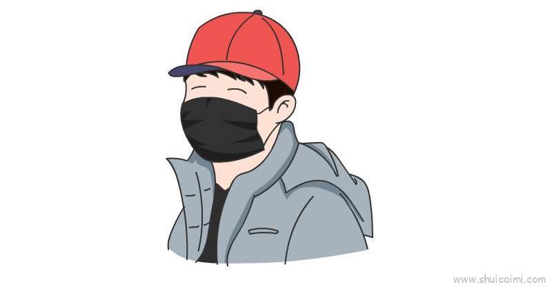 戴口罩儿童画怎么画 戴口罩简笔画顺序