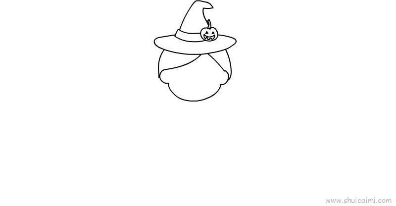 女巫装扮儿童画怎么画 女巫装扮简笔画图片