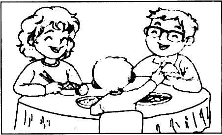 吃饭简笔画 吃饭简笔画女孩