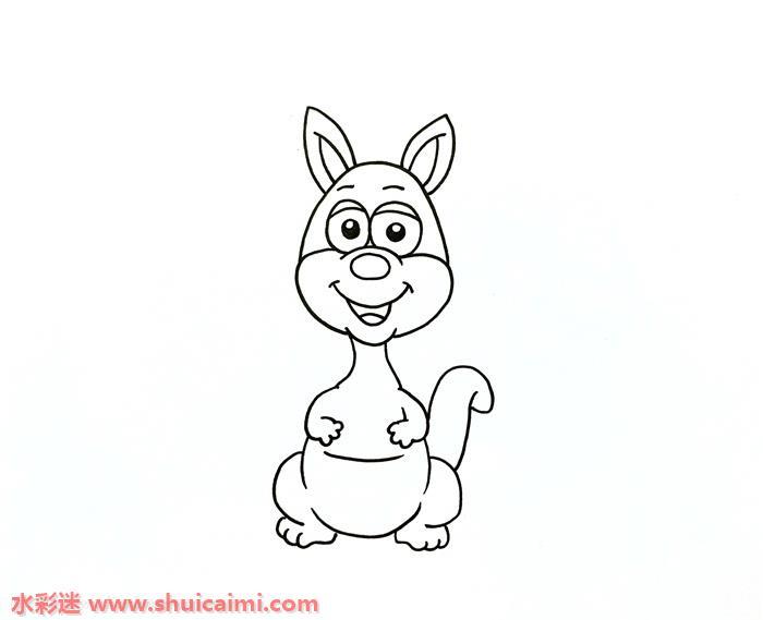 QQ红包袋鼠怎么画 袋鼠简笔画简单易画彩色