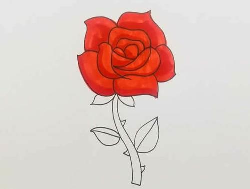 画玫瑰花的简笔画 画玫瑰花的简笔画一朵