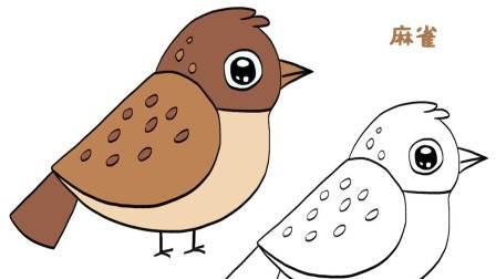 麻雀简笔画 麻雀简笔画带颜色