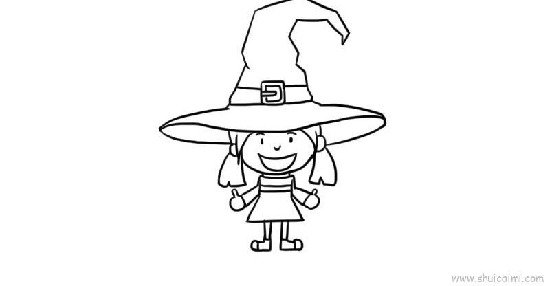 女巫儿童画怎么画 女巫简笔画顺序