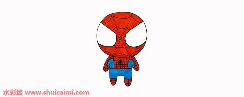 蜘蛛侠儿童简笔画怎么画简单又帅气一步一步教（加涂色）