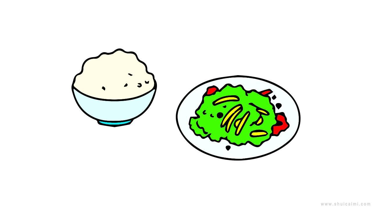 饭菜简笔画怎么画 饭菜简笔画好看