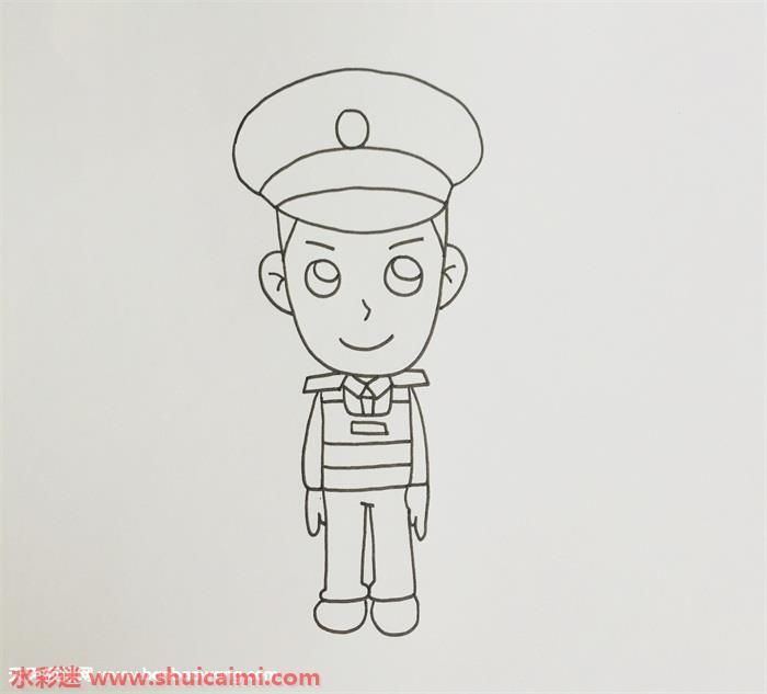 交警怎么画 交警简笔画图片大全彩色
