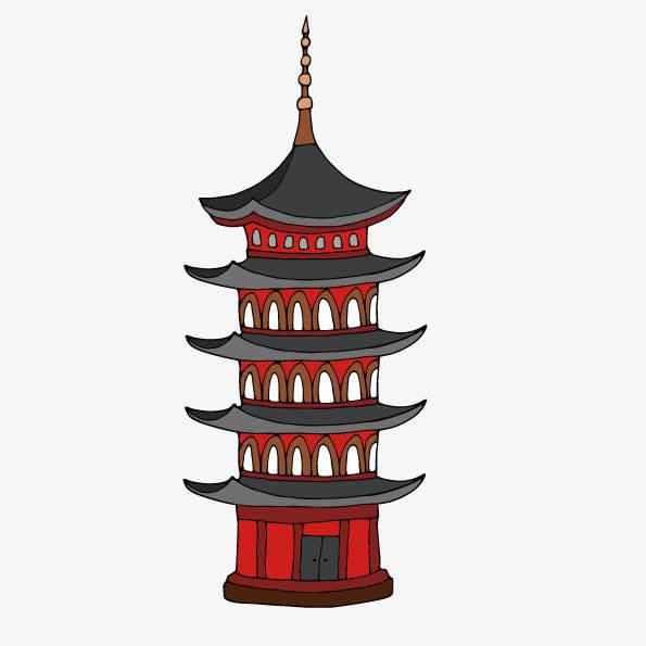 古塔简笔画 古塔简笔画图片大全