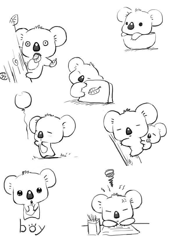 考拉简笔画 考拉简笔画可爱