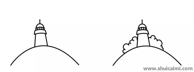 灯塔彩色儿童简笔画