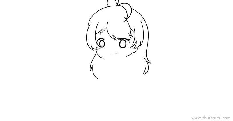 二次元可爱美女简笔画教学图解