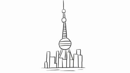 东方明珠简笔画 东方明珠简笔画手绘