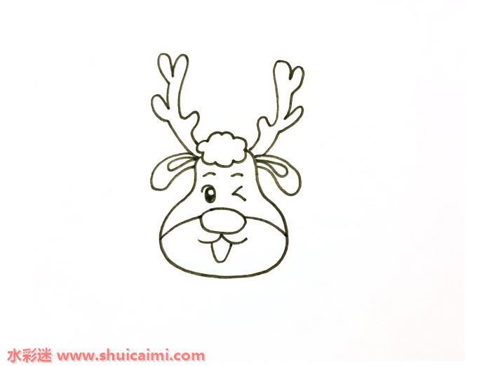 圣诞老人骑鹿怎么画 圣诞老人骑鹿简笔画简单易画彩色