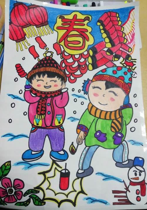 画一张过新年的绘画作品 画一张过新年的绘画作品怎么画