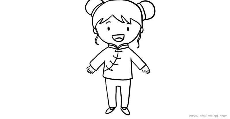 小女孩儿童画怎么画 小女孩简笔画图片