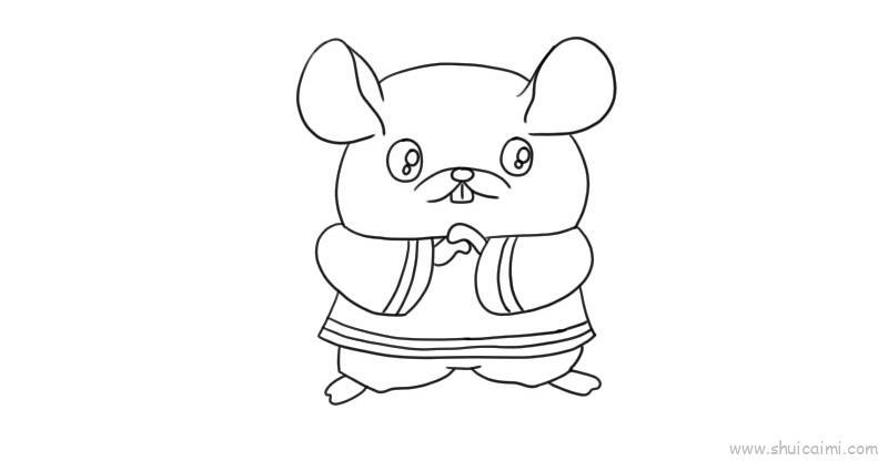鼠宝宝拜年啦儿童画怎么画 鼠宝宝拜年啦简笔画步骤
