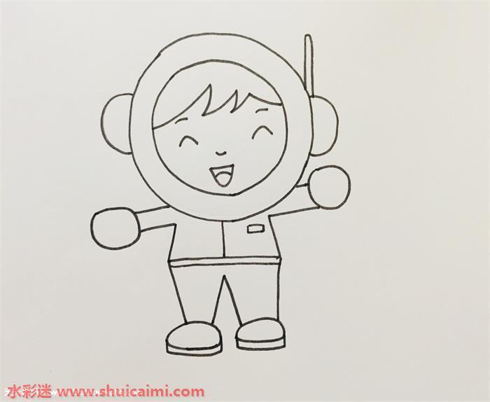 宇航员怎么画 宇航员简笔画步骤