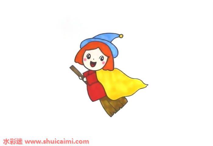 万圣节小女巫怎么画 女巫简笔画简单易画彩色