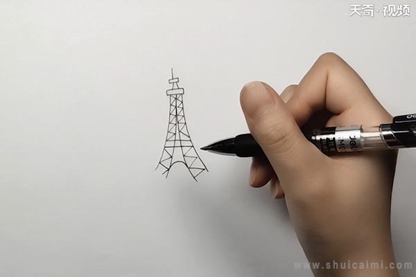 埃菲尔铁塔简笔画怎么画 埃菲尔铁塔简笔画步骤