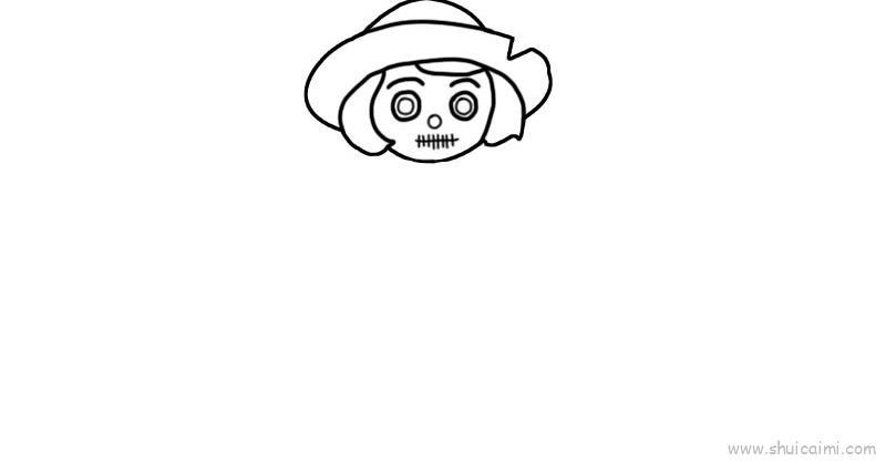 稻草人儿童画怎么画 稻草人简笔画绘画教程