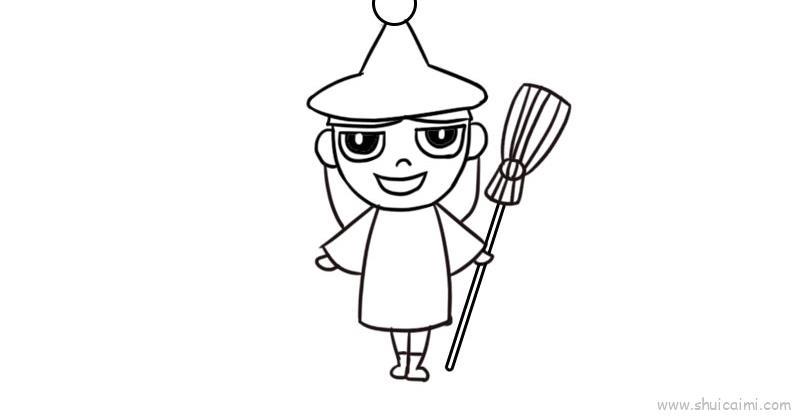 女巫儿童画怎么画 女巫简笔画简单