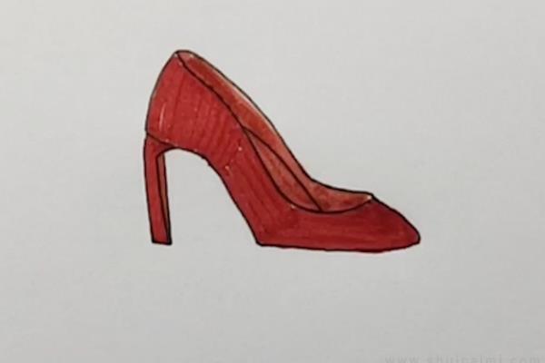 高跟鞋简笔画怎么画 高跟鞋简笔画图片大全