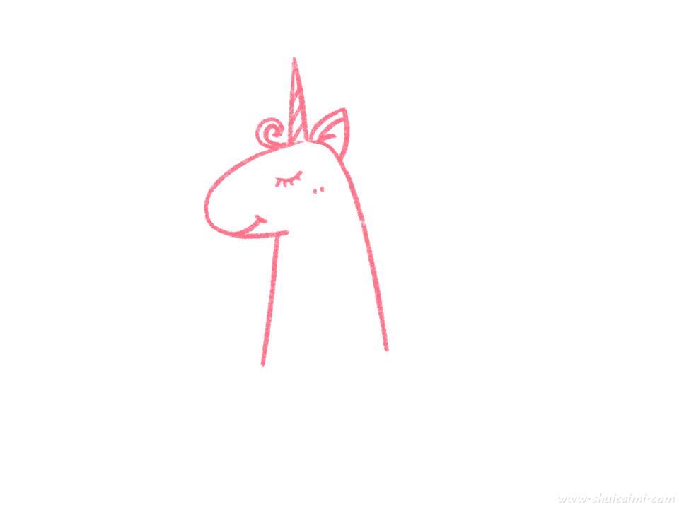 独角兽怎么画 独角兽简笔画图片大全带颜色