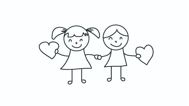 情侣小人简笔画怎么画 情侣小人简笔画顺序