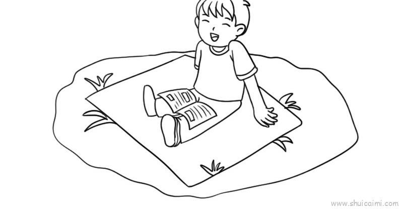 清明节小孩踏青儿童画怎么画 清明节小孩踏青简笔画步骤
