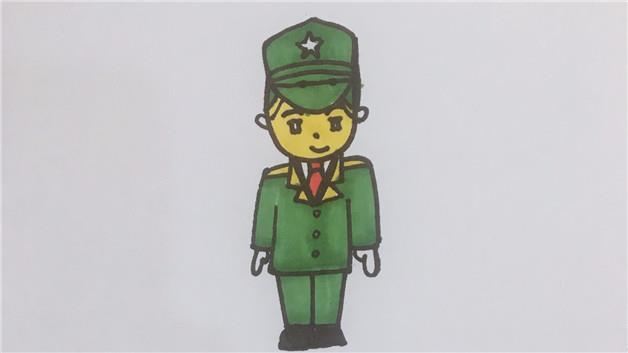 军人动漫简笔画怎么画 军人动漫简笔画画法