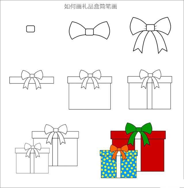 礼物盒简笔画 礼物盒简笔画立体