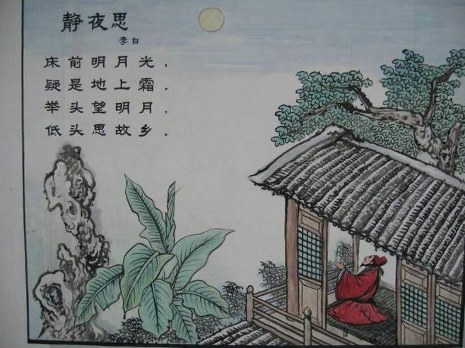 静夜思配图简笔画 静夜思配图简笔画画法