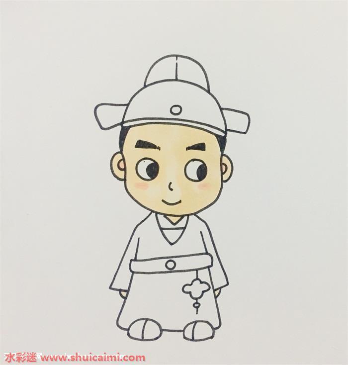 古代诗人怎么画 古代诗人简笔画步骤