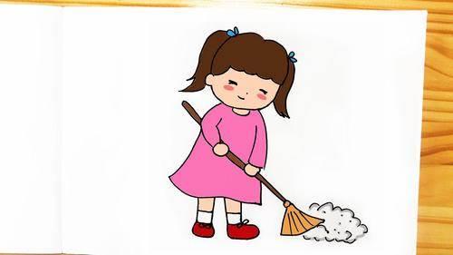 扫地简笔画 扫地简笔画儿童画