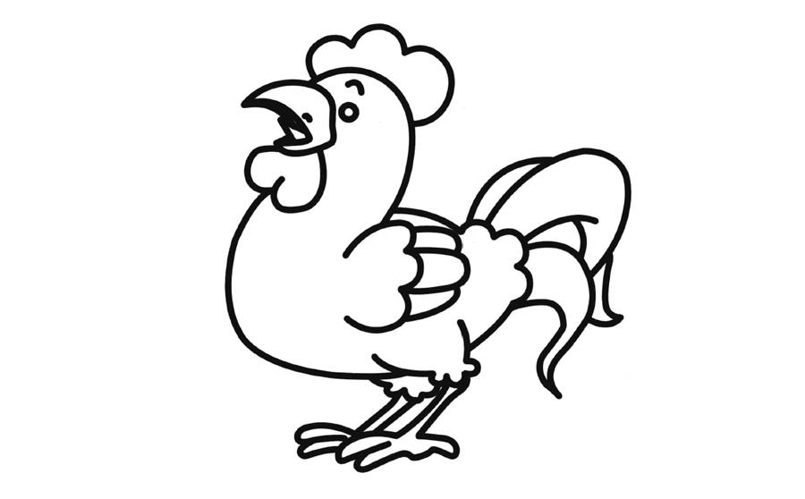 幼儿画大公鸡的简笔画步骤大全_大公鸡简笔画图片大全 幼儿园