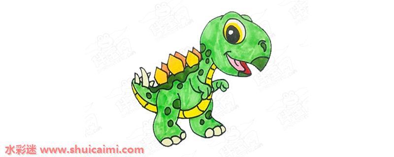 恐龙带颜色怎么画 恐龙简笔画图片