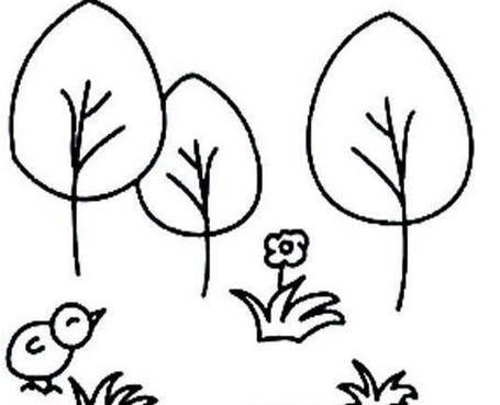 花草树木简笔画图片大全 花草树木简笔画图片大全风景