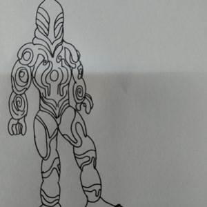 暗黑赛罗原版简笔画 暗黑赛罗画画
