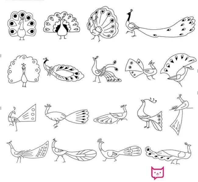 孔雀简笔画图片大全 孔雀简笔画图片大全可爱