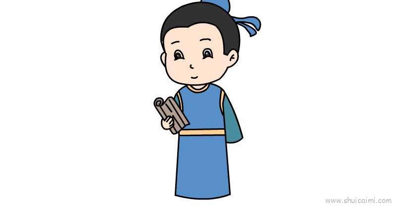 古人看书儿童画怎么画 古人看书简笔画图片大全