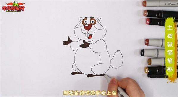 土拨鼠怎么画 土拨鼠简笔画简单易画彩色