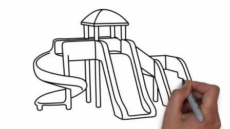 滑滑梯简笔画 滑滑梯简笔画儿童彩色