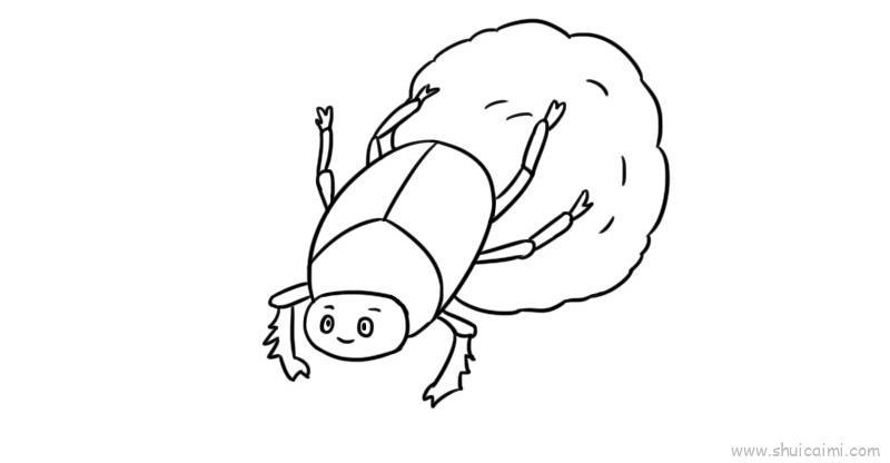 粪金龟儿童画怎么画 粪金龟简笔画图片