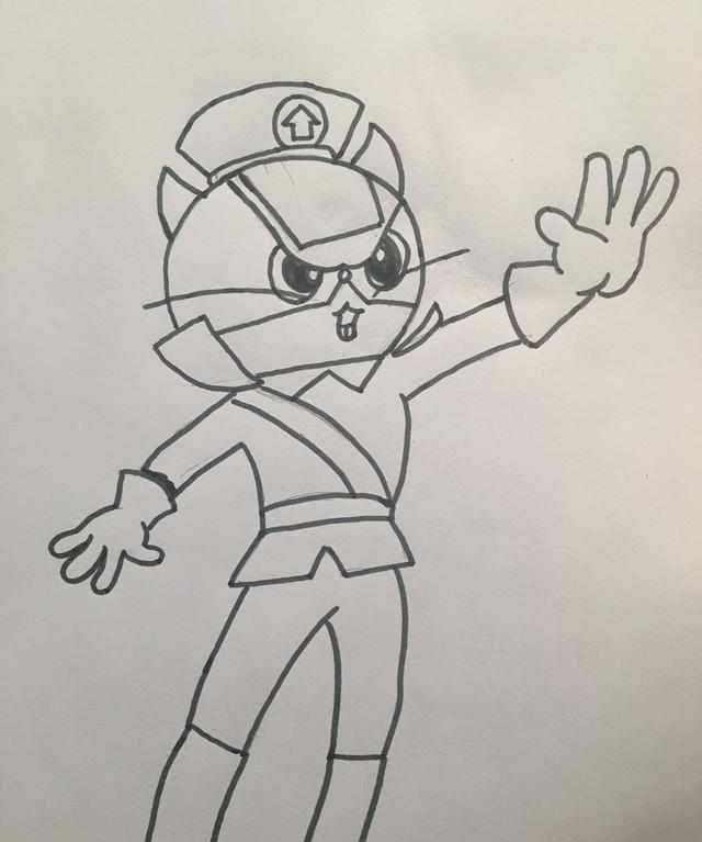黑猫警长简笔画 黑猫警长简笔画儿童