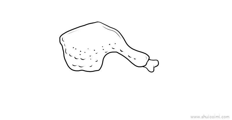 鸡腿儿童画怎么画 鸡腿简笔画图片