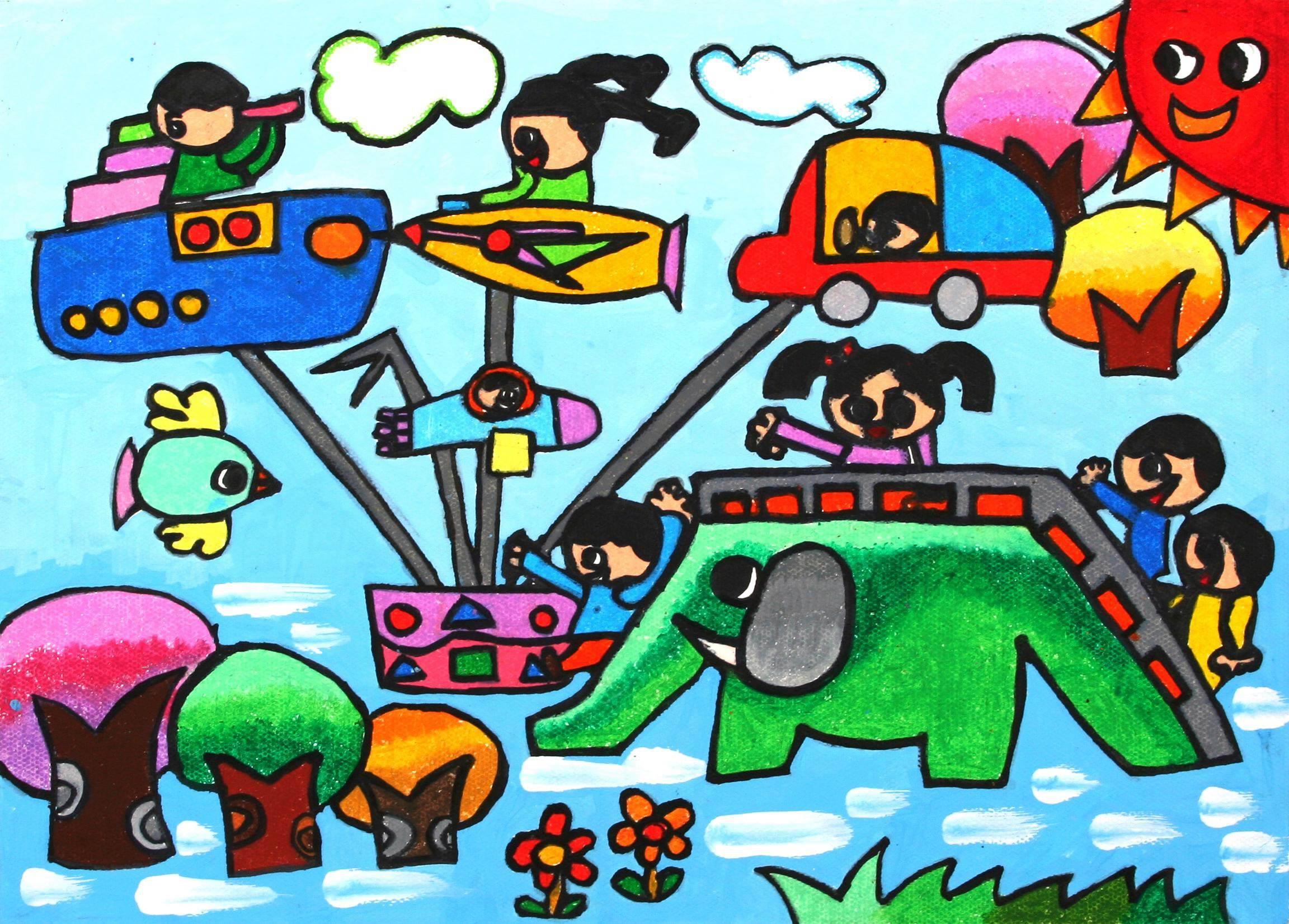 游乐场简笔画 游乐场简笔画儿童画