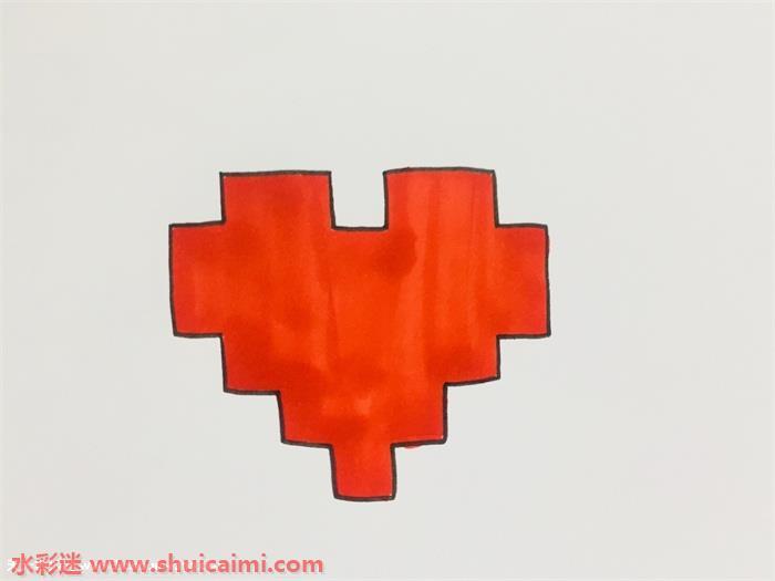 像素爱心怎么画 像素爱心简笔画彩色