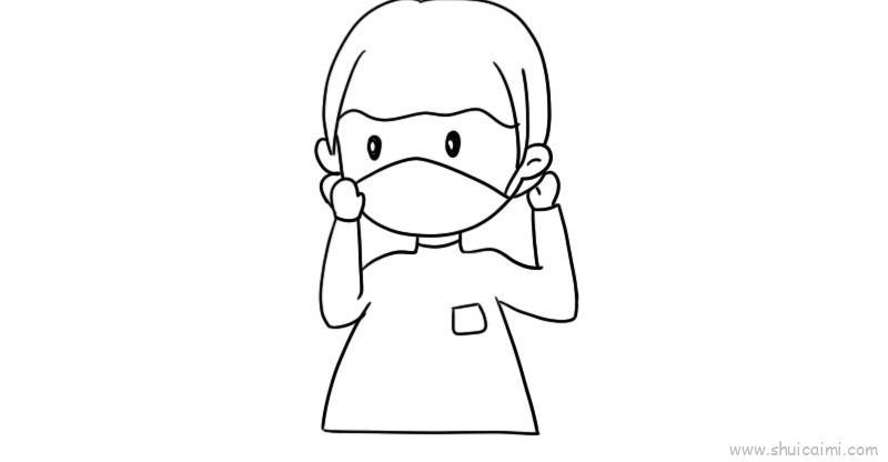 戴口罩儿童画怎么画 戴口罩简笔画简单