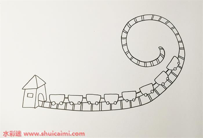 过山车怎么画 过山车简笔画简单又漂亮彩色